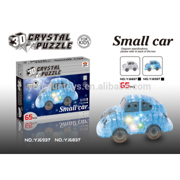 DIY crystal 3D puzzle car with light 65PCS